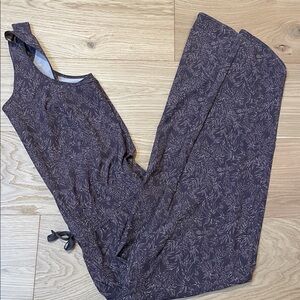 Patagonia Fleetwith Romper Jumpsuit in the Miconia Basalt Brown floral print S